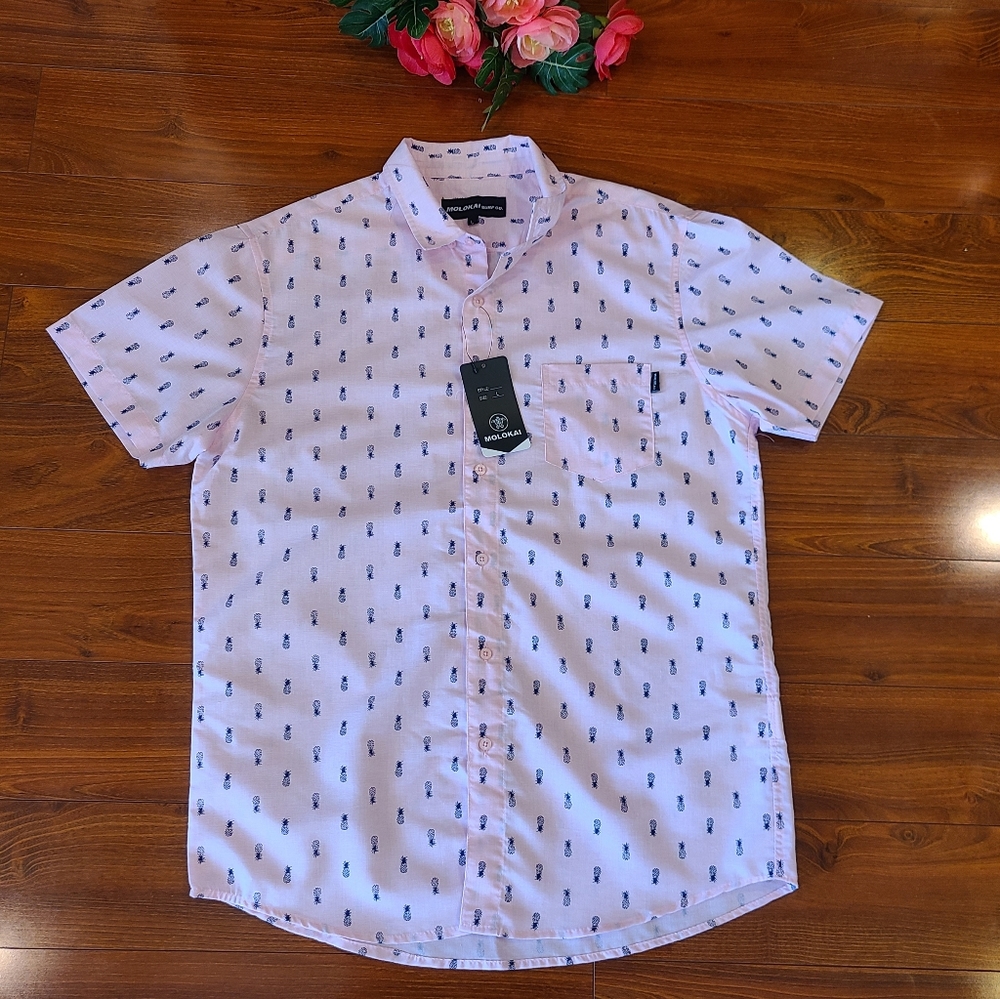 Molokai Pink Collared Shirt Large - Picture 3 of 8